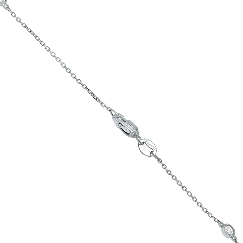 Marquee 0.50 Carat TW Bezel Set Lab Grown Diamond Station Necklace in 14K White Gold