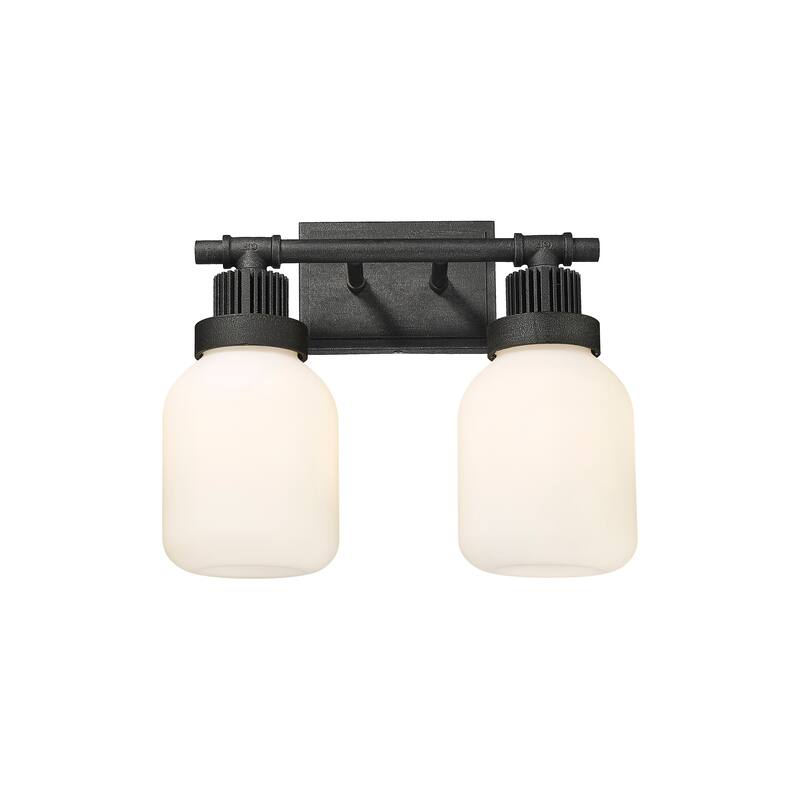 Innovations Lighting Somers - 2 Light 6" Wall-Mounted Bath Vanity Light - Weathered Zinc/Matte White