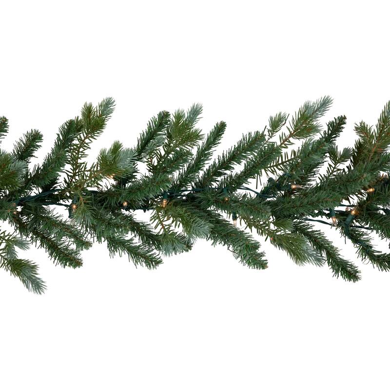 9' x 14" Pre-Lit Blue Spruce Artificial Christmas Garland, Clear Lights