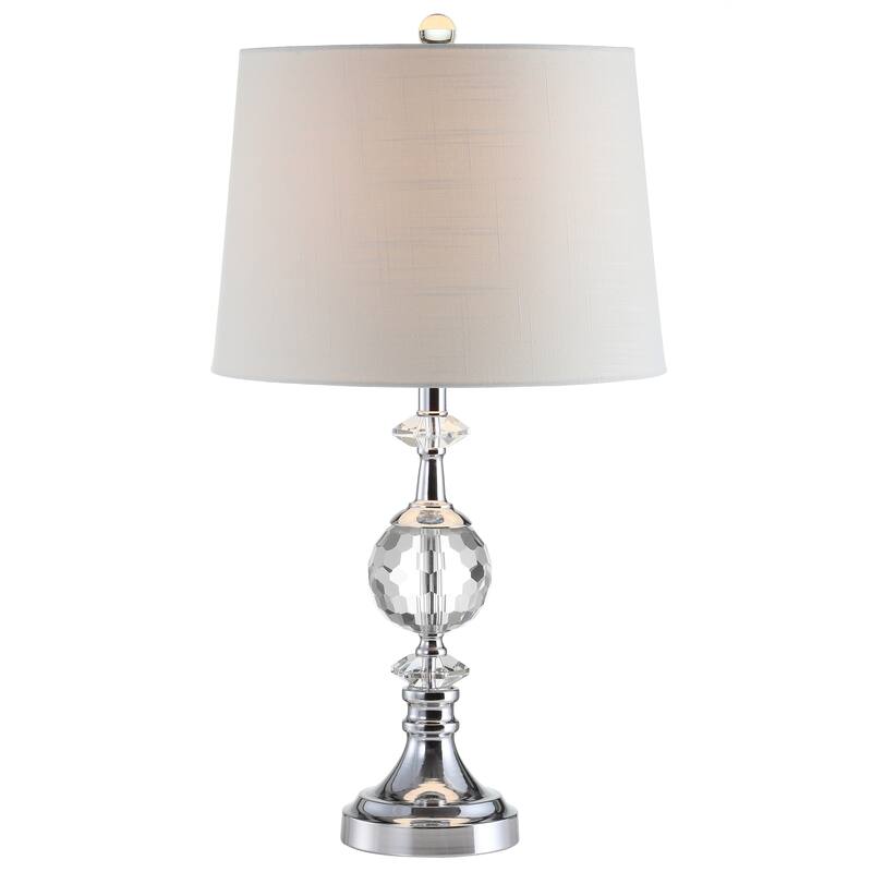 Sullivan 25.5" LED Crystal/Metal Table Lamp, Clear/Chrome by JONATHAN Y