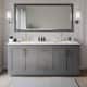 Option Dark Gray / White Quartz Top / Brushed Gold