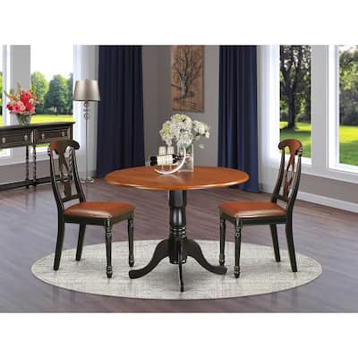 Modern Kitchen Table Set - 3 Piece Dining Set - Asian Hardwood Table & Chairs