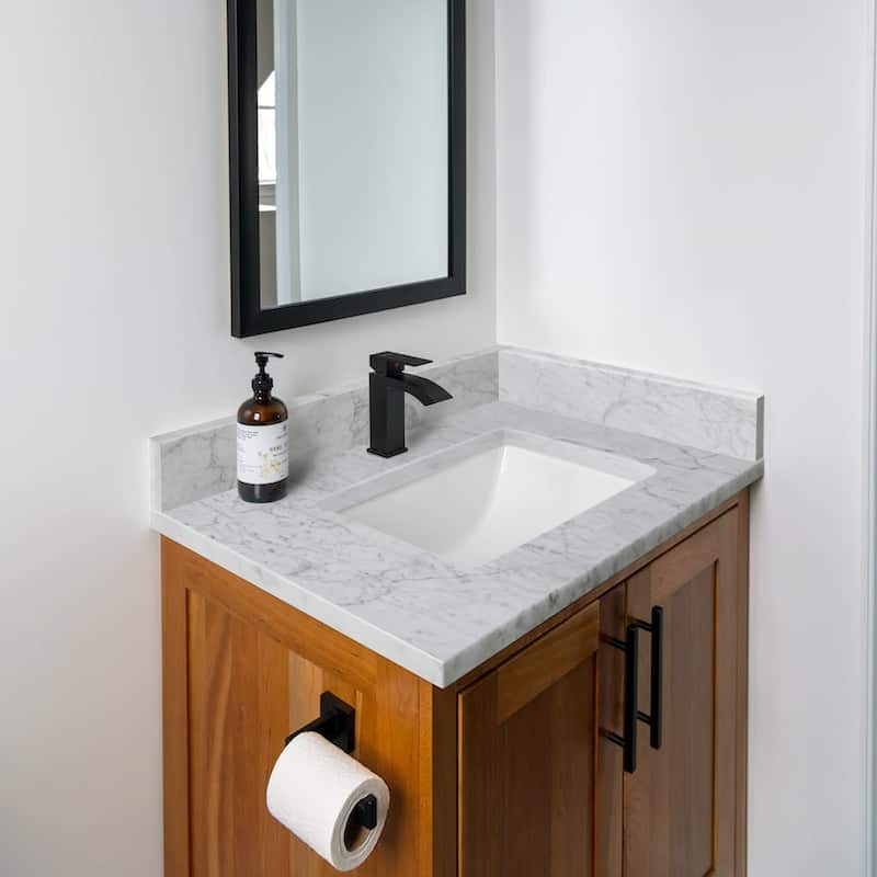 PROOX Carrara Marble Stone Vanity Top Backsplash Sidesplash in White