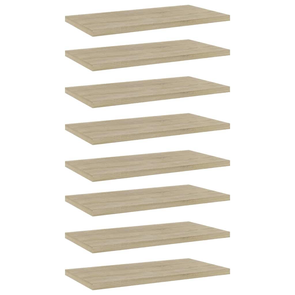 vidaXL Bookshelf Boards 8 pcs Sonoma Oak 15.7"x7.9"x0.6" Chipboard