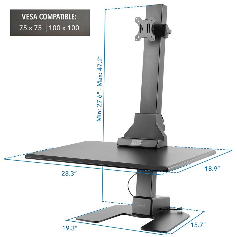 Mount-It! Standing Desk Sit-Stand Desk Converter Motorized Tabletop Sit Stand Desk with Monitor Mount -