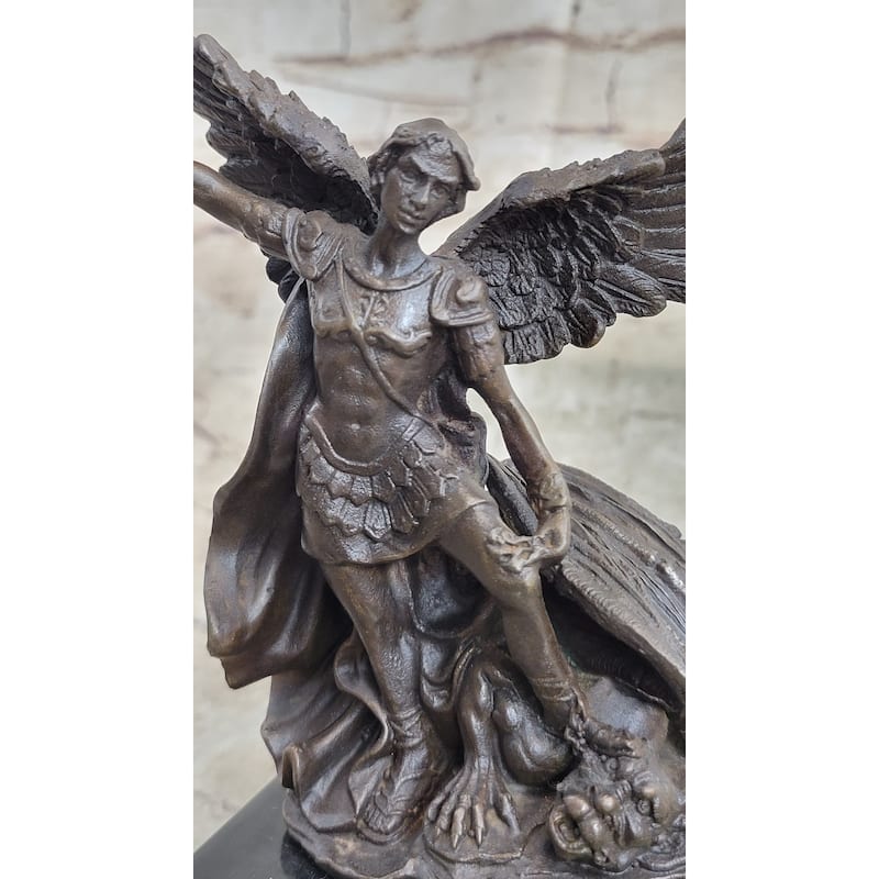 Signed Original Valli Religious Church St.Michael Lucifer Bronze Sculpture Sale