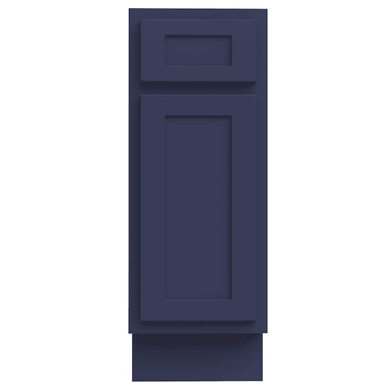 Vanity Art 12 Inch Bathroom Vanity Base Cabinet Single Right Offset Solid Wood Small Bathroom Storage Floor Cabinet