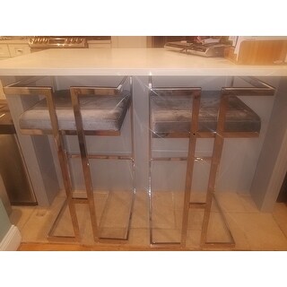 Silver Orchid Gordon Velvet Upholstered Chrome Finish Metal Barstools (Set of 2)