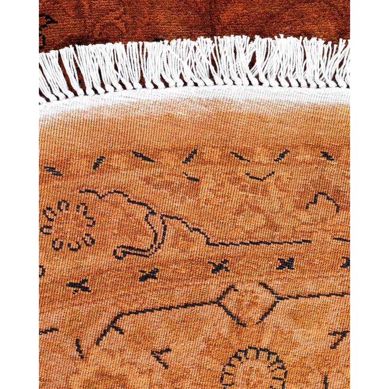 Overdyed, One-of-a-Kind Hand-Knotted Area Rug - Gold - 6' 1" x 6' 1"