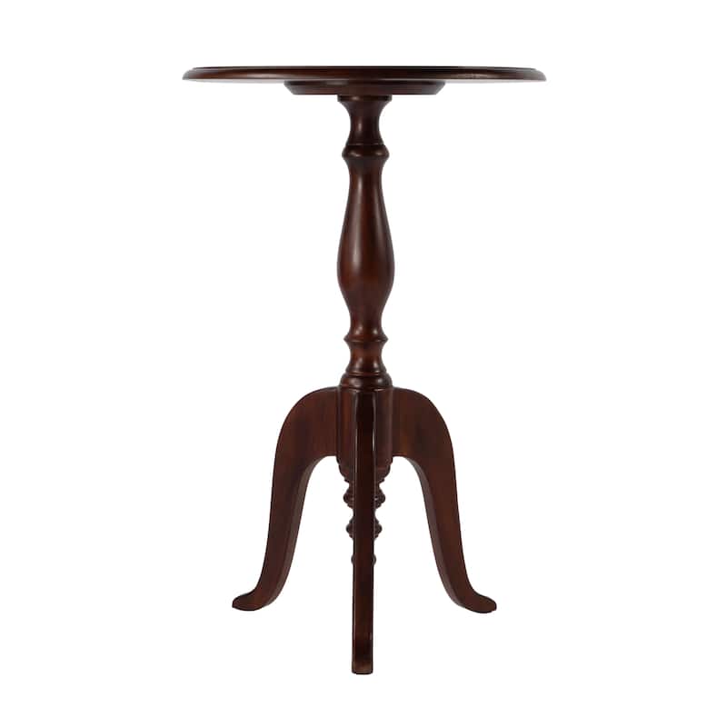Tia 18 in. W Round Wood Pedestal Side Table