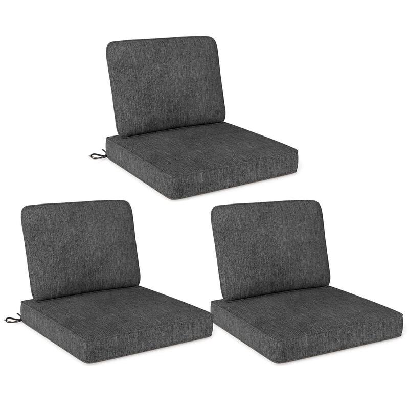 2/4/6/8 Pack Outdoor Chair Cushion Deep Seat &Backrest Pillow Set - Grey - 6 pack