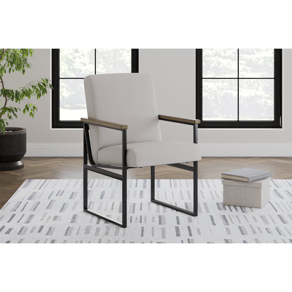 Signature Design by Ashley Montia Light Gray/Brown Home Office Desk Chair - 20.5" W x 24" D x 34.25" H