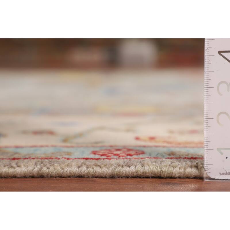 All-Over Floral Oushak Oriental Area Rug Hand-Knotted Wool Carpet - 8'8" X 11'7"