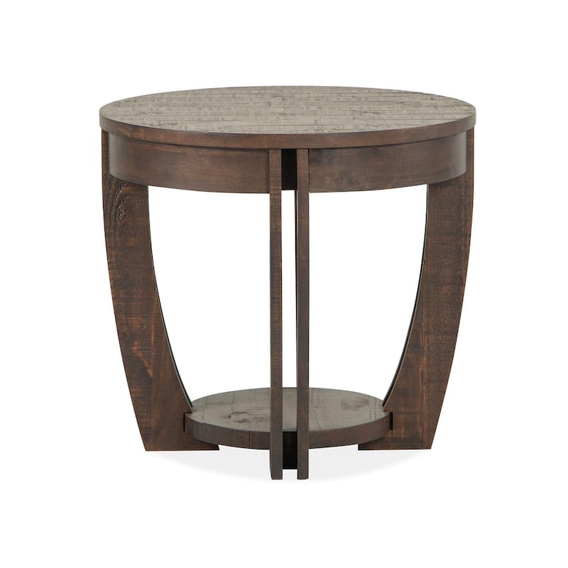 Magnussen Home Lyndale Nutmeg Round End Table - 25''W x 25''D x 23''H