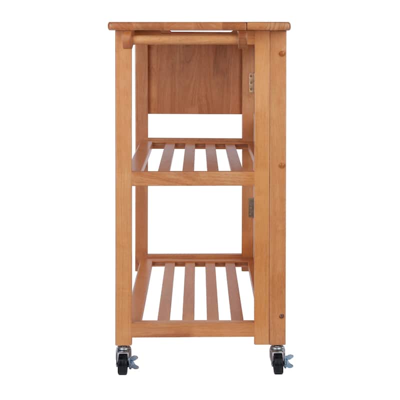 Radley Kitchen Cart, Foldable, Light Oak - 37.87 x 17.24 x 34.57 inches