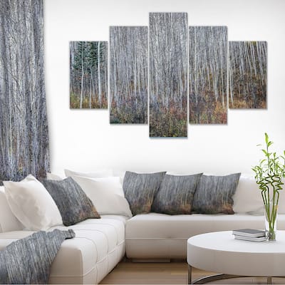 Designart "Maroon Bells Mountain View" Modern Forest Canvas Art