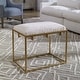 preview thumbnail 6 of 4, Uttermost Paradox Gold and White Small Shearling Bench