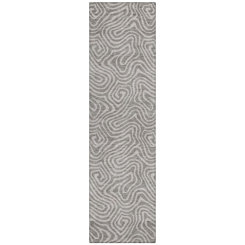 Machine Washable Indoor/ Outdoor Modern Trance Chantille Rug