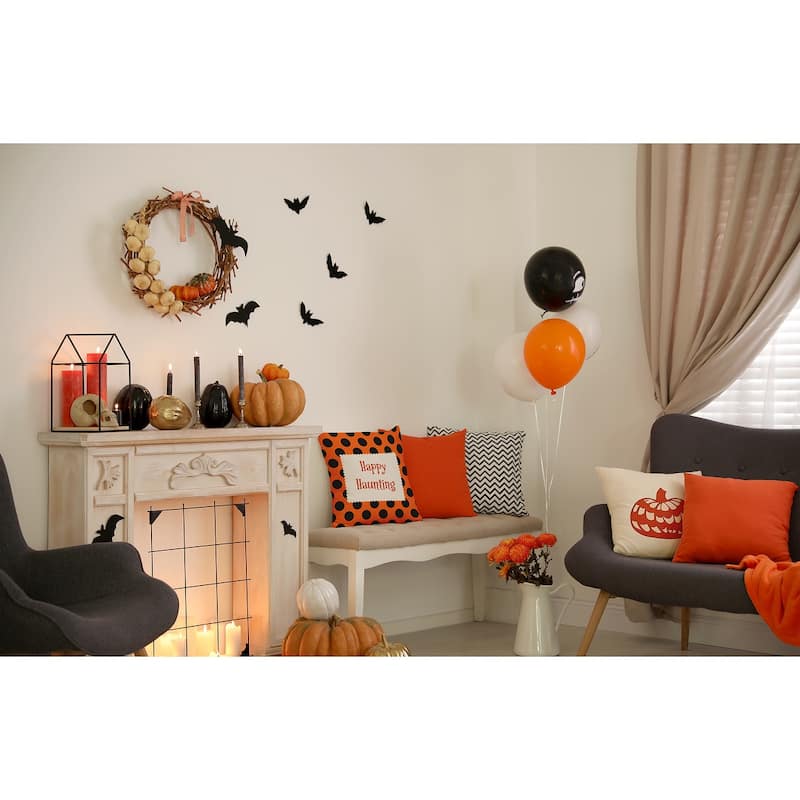 Halloween Happy Haunting Dots Accent Pillow