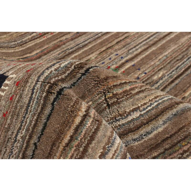 ECARPETGALLERY Hand Loomed Kashkuli Gabbeh Brown Wool Rug - 3'1 x 4'8