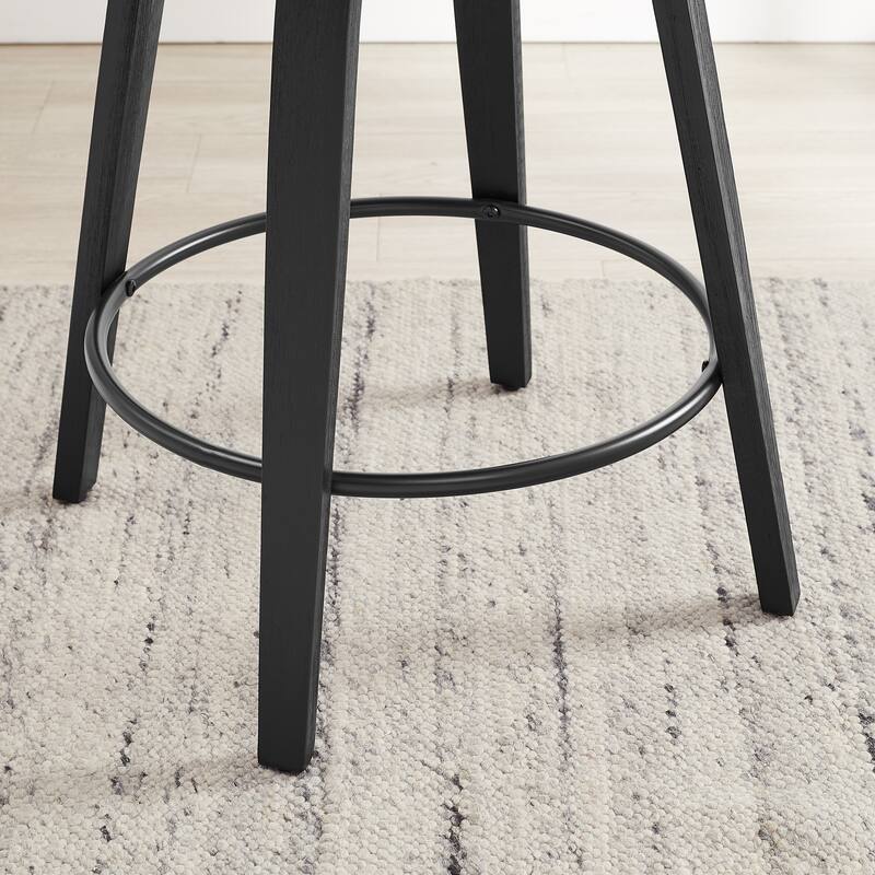 Art Leon Swivel Bar Stool Counter Height Chair with Wood Frame(set of 2)