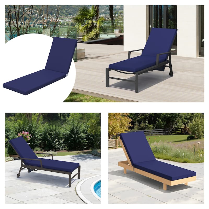 Outdoor Patio Chaise Lounge Cushion with Sunbrella