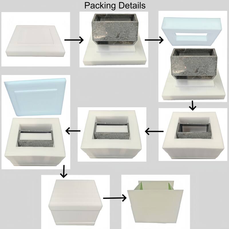 Roomfitters Luxury Natural Marble Hexagon Side Table, Solid Stone Geometric Pedestal End Table, Polished Finish