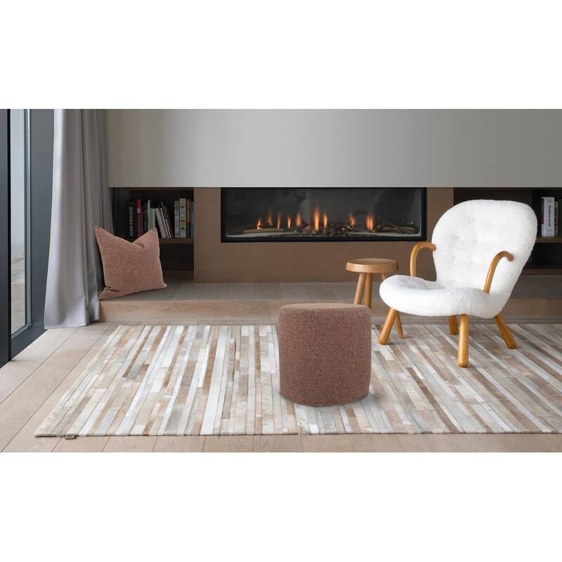 Allan Andrews No Tip Cylinder Ottoman with Cover, Panama Collection