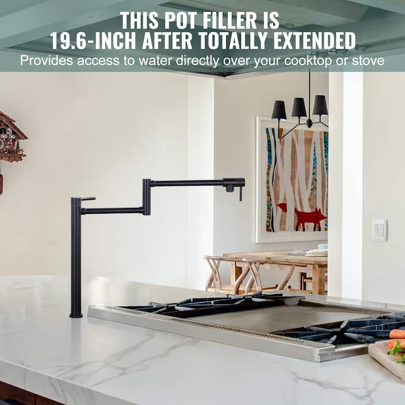 WOWOW Deck Mount Pot Filler Folding Faucet