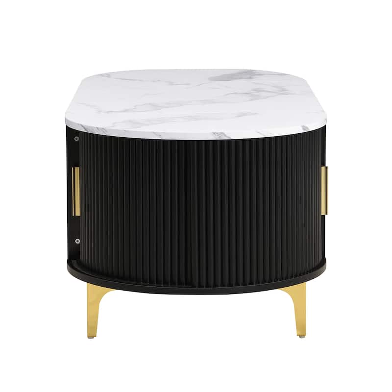 Scott Living - Nova Modern Lift-Top Coffee Table with Sliding Doors, Large Drawer, and Smart Storage Design