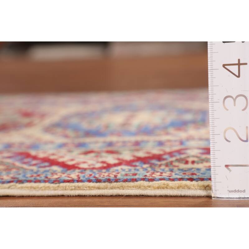 Geometric Kazak Oriental Accent Rug Handmade Bedroom Wool Carpet - 2'7" x 3'10"