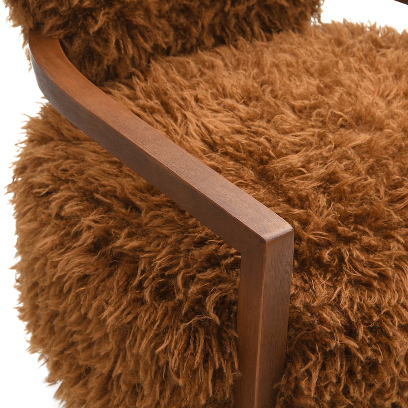 Furniture of America Lumir Modern 28-inch Faux Fur Accent Arm Chair