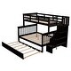 preview thumbnail 9 of 46, Twin-over-Full Bunk Bed with Twin size Trundle, Storage and Guard Rail for Bedroom, Dorm, for Adults