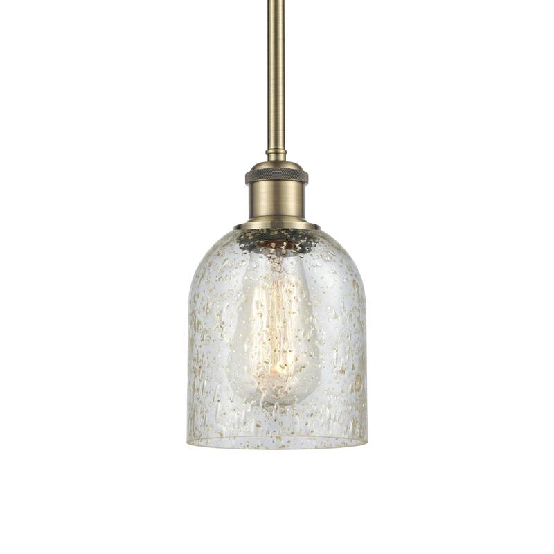 Innovations Lighting 516-1S-10-5 Caledonia Pendant Caledonia 5" Wide - Mica / Antique Brass