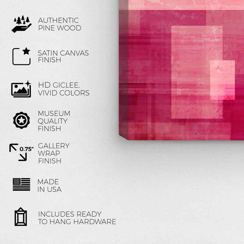 Wynwood Studio Canvas Abstract Pink Sapphire Pink and Modern & Contemporary Wall Art Canvas Print