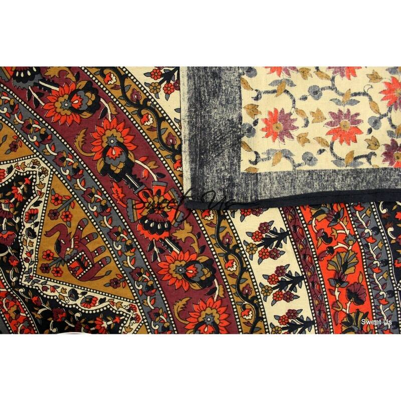 Cotton Elephant Floral Shine Tablecloth Rectangle