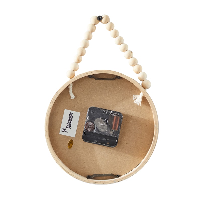 White Wood Wall Clock with Rope Strap (Set of 3)