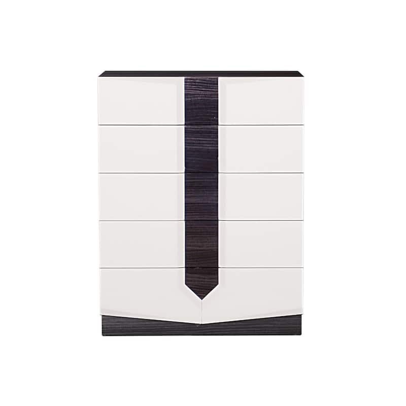 White and Grey Chest with 5 Drawer