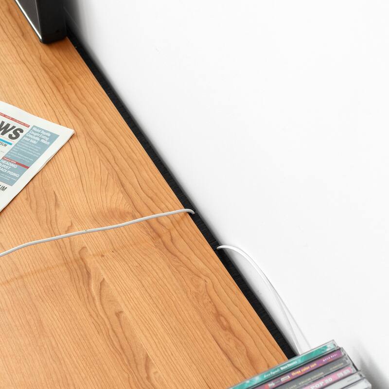 Modern TV Stand Solid Cherry Wood TV Stand with Changhong Glass Doors, 2 Drawers and Storage Space, for Living Rooms