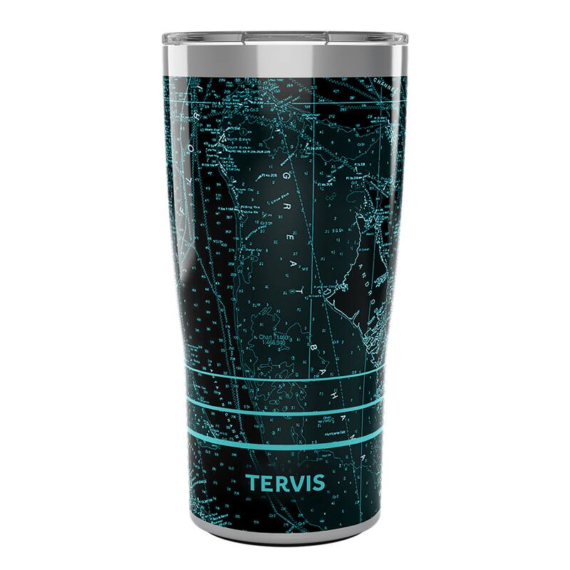 Tervis Traveler Nautical Collection Caribbean Chart Triple Walled Insulated Travel Tumbler, Stainless Steel - 20oz