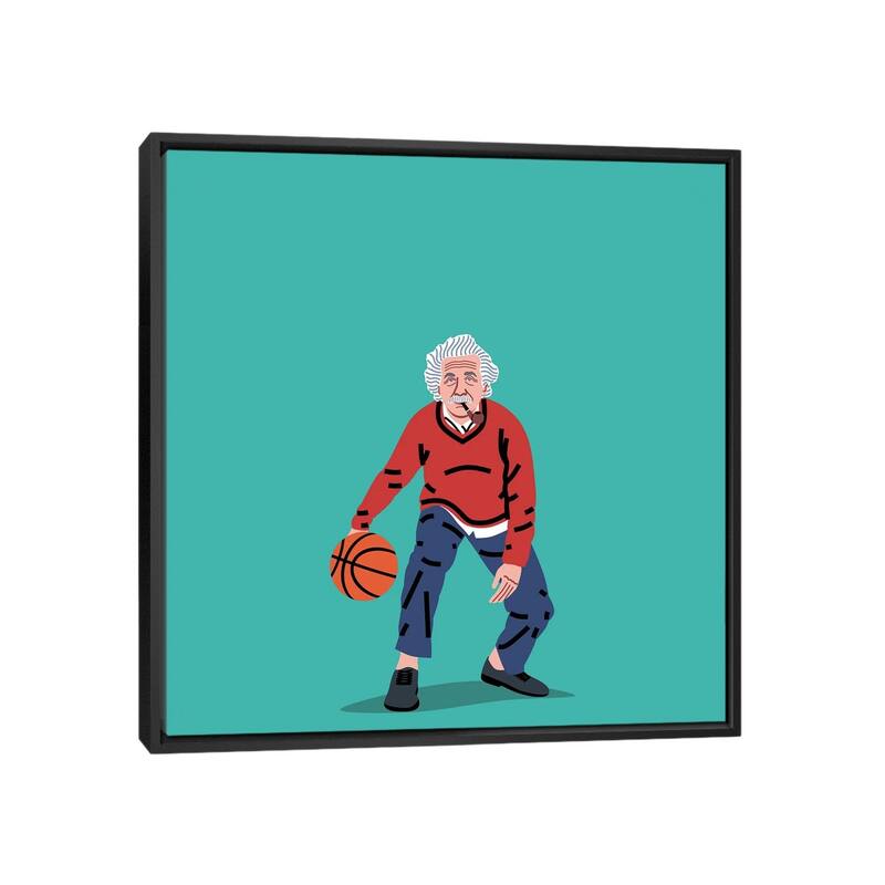 iCanvas "Balling Einstein" by Elad Shagrir Framed Canvas Print - Black - 37x37
