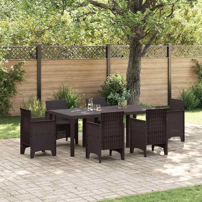 vidaXL Garden Table Anthracite/Brown poly rattan - Brown 78.7"