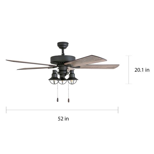 The Gray Barn Stormy Grain Aged Bronze 52-inch LED Ceiling Fan
