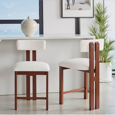 Elegant Round Kitchen Stools‌ – 26.5" Low Back Bar Stools with Padded Seat & Sturdy Metal Frame – Perfect for Dining Areas