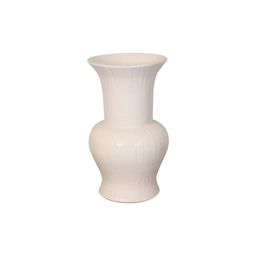 Artissance 17" Creamy White Vase With Wide Mouth - 10" L x 10" W x 17" H