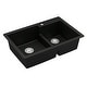 preview thumbnail 24 of 60, Karran 33" Top Mount Large/Small Bowl Quartz Kitchen Sink Kit - 33" x 22" x 9"