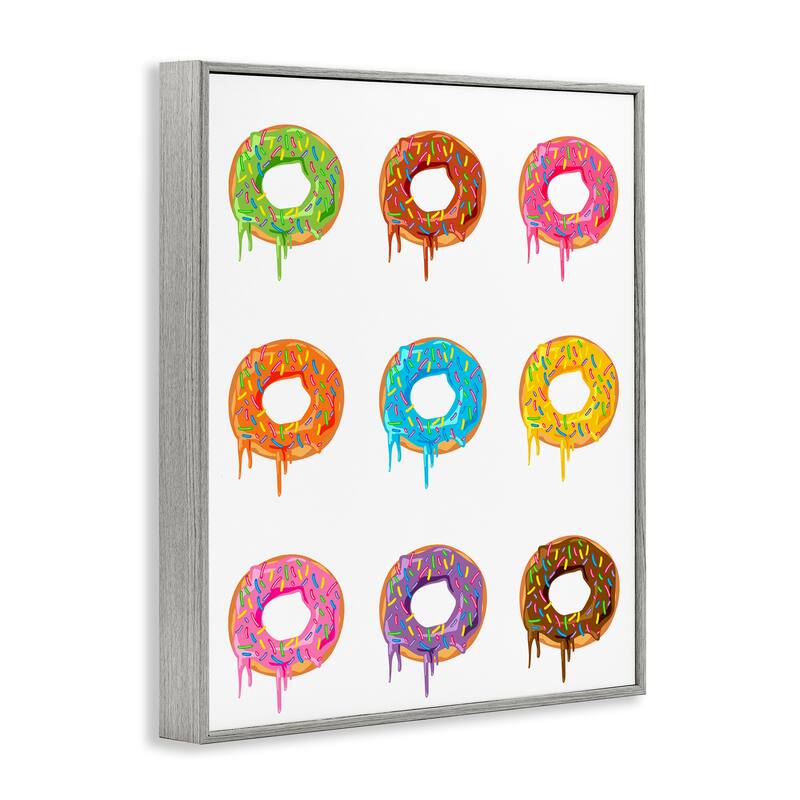 Stupell Bright Donut Rows Framed Giclee Art Design By Marcus Prime