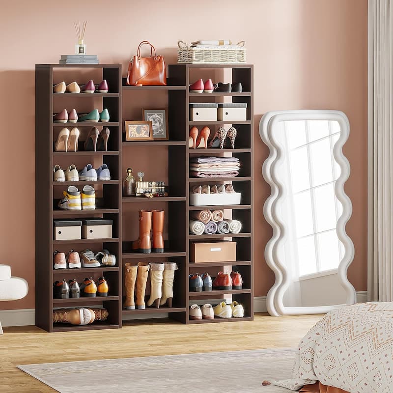 14-Tier Shoe Rack, 46 Pairs Freestanding Tall Entryway Shoe Organizer