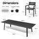preview thumbnail 2 of 18, 7/9/11/13-Piece Set Outdoor Aluminum Dining Table with Umbrella Hole and Stackable Chairs