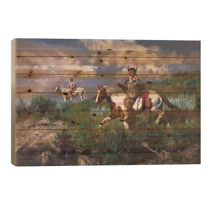 Something Of Concern Print On Wood by David Edward Kucera - Multi-Color - 26x40x1.5